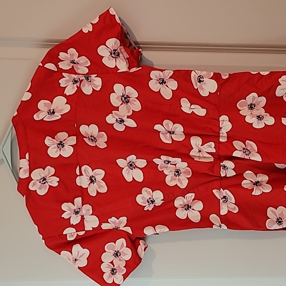 Jcrew red flower size 0 dress - Picture 7 of 8